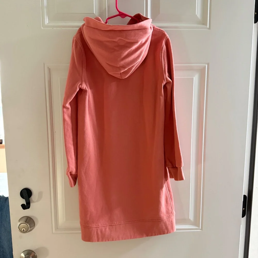 Polo Ralph Lauren Girls Coral Pink Hoodie Dress Blue Pony Logo Long Sleeve 12/14